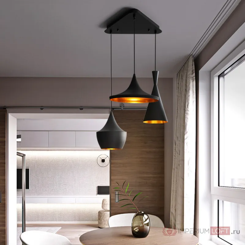 Основание на потолок Beat black trio round pendant system от ImperiumLoft