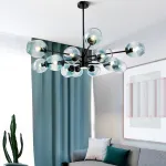 Люстра на штанге MARINE D104 10 lamps Gold/Transparent от ImperiumLoft