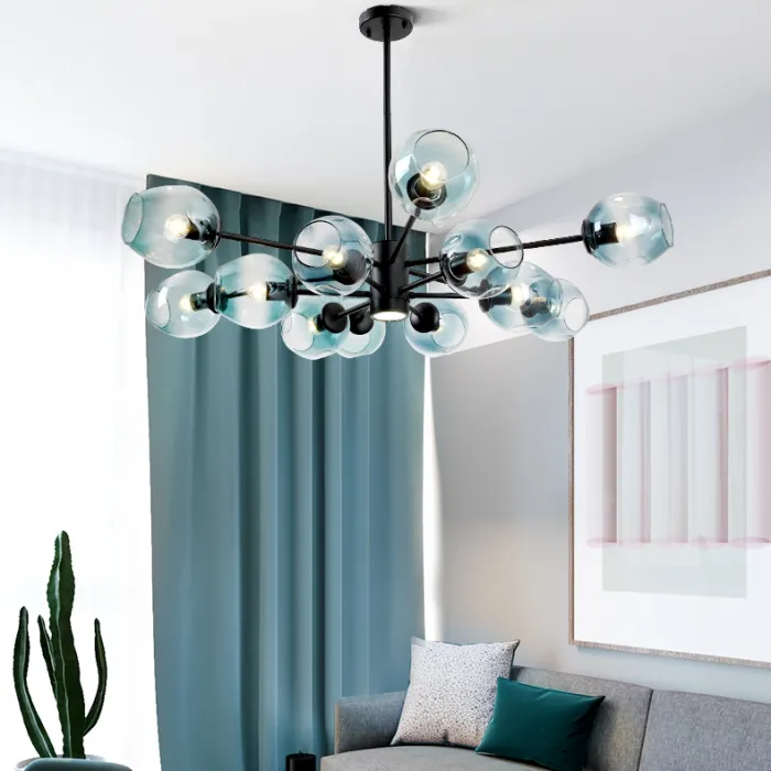Люстра на штанге MARINE D104 10 lamps Gold/Transparent от ImperiumLoft
