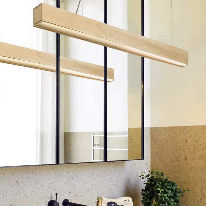 Подвесной реечный светильник RISTON Light brown от ImperiumLoft