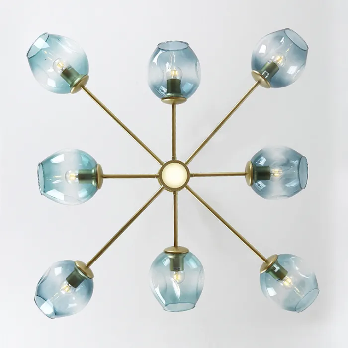 Люстра на штанге MARINE D104 10 lamps Gold/Transparent от ImperiumLoft