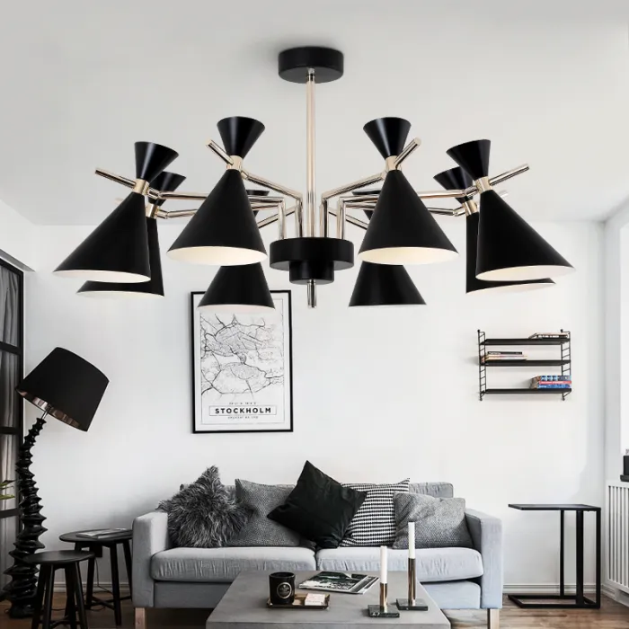 Люстра на штанге FRANKA D100 8 lamps Green от ImperiumLoft