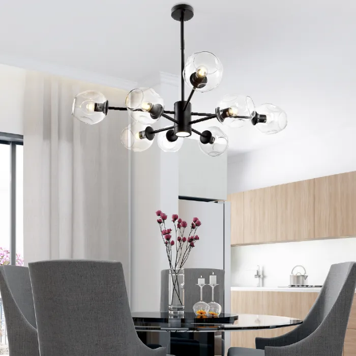 Люстра на штанге MARINE D104 10 lamps Gold/Transparent от ImperiumLoft