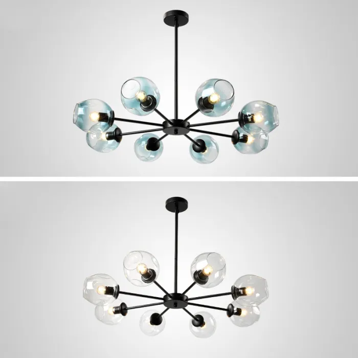 Люстра на штанге MARINE D104 10 lamps Gold/Transparent от ImperiumLoft