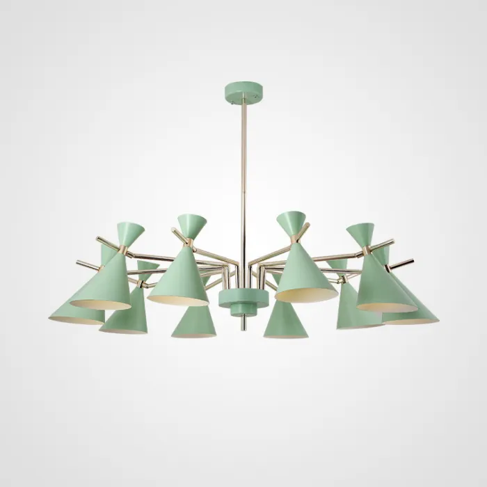Люстра на штанге FRANKA D120 10 lamps Green от ImperiumLoft