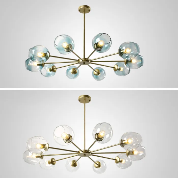 Люстра на штанге MARINE D104 10 lamps Gold/Transparent от ImperiumLoft
