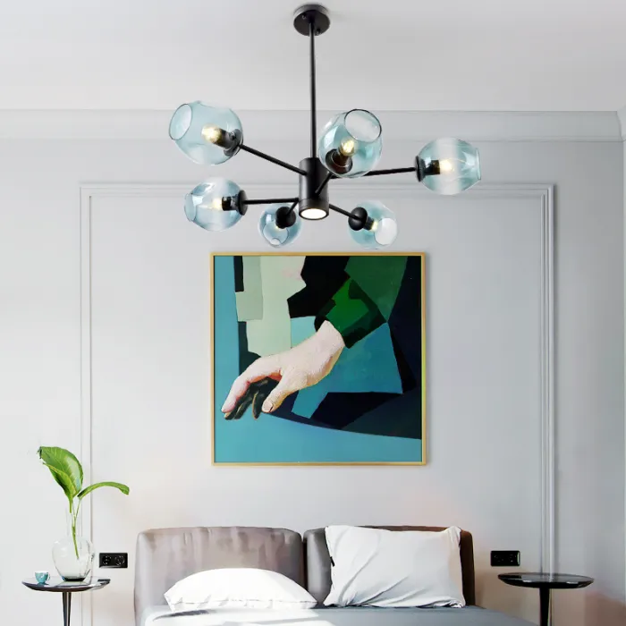 Люстра на штанге MARINE D104 10 lamps Gold/Transparent от ImperiumLoft