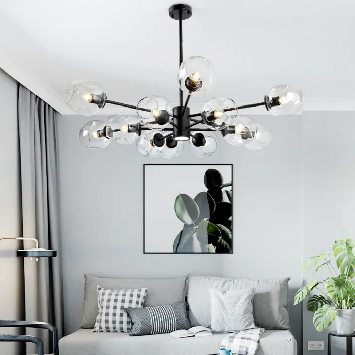 Люстра на штанге MARINE D104 10 lamps Gold/Transparent от ImperiumLoft