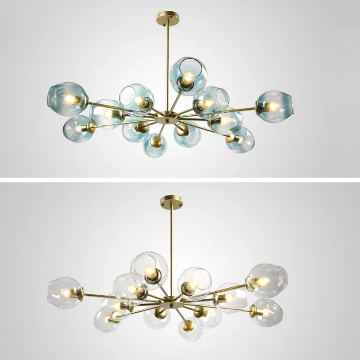 Люстра на штанге MARINE D104 10 lamps Gold/Transparent от ImperiumLoft