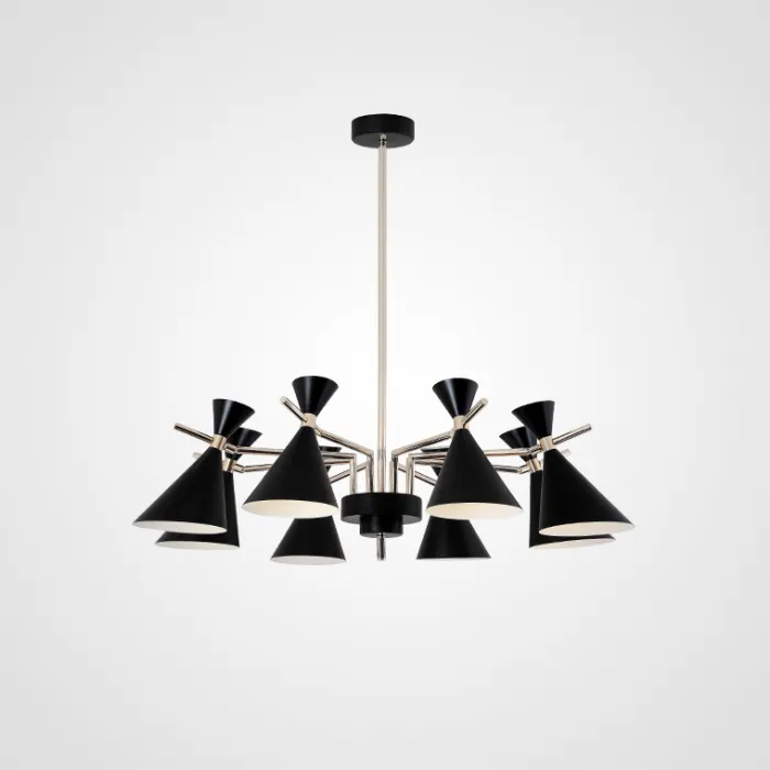 Люстра на штанге FRANKA D100 8 lamps Black от ImperiumLoft