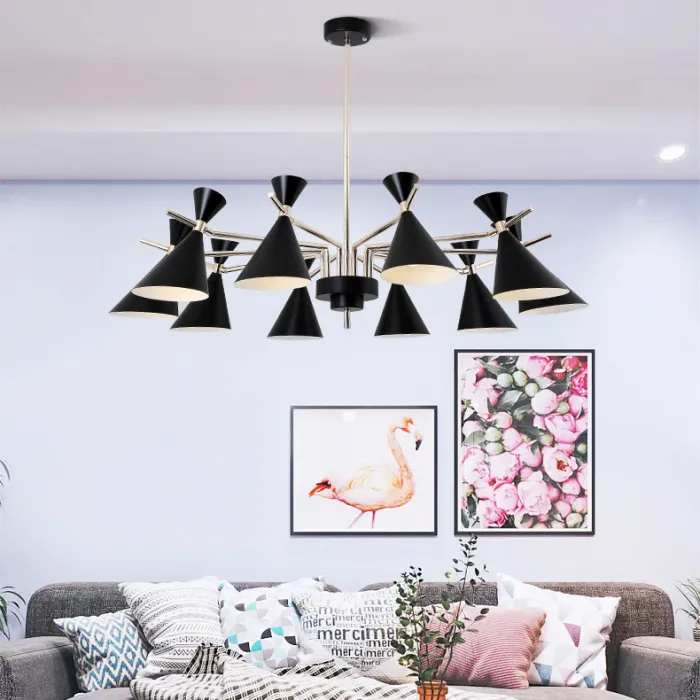 Люстра на штанге FRANKA D100 8 lamps Green от ImperiumLoft