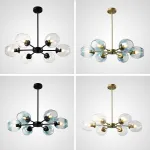 Люстра на штанге MARINE D104 10 lamps Gold/Transparent от ImperiumLoft