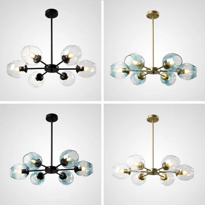 Люстра на штанге MARINE D104 10 lamps Gold/Transparent от ImperiumLoft