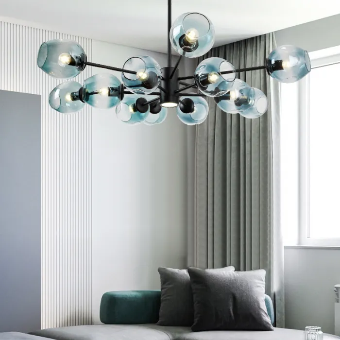 Люстра на штанге MARINE D104 10 lamps Gold/Transparent от ImperiumLoft