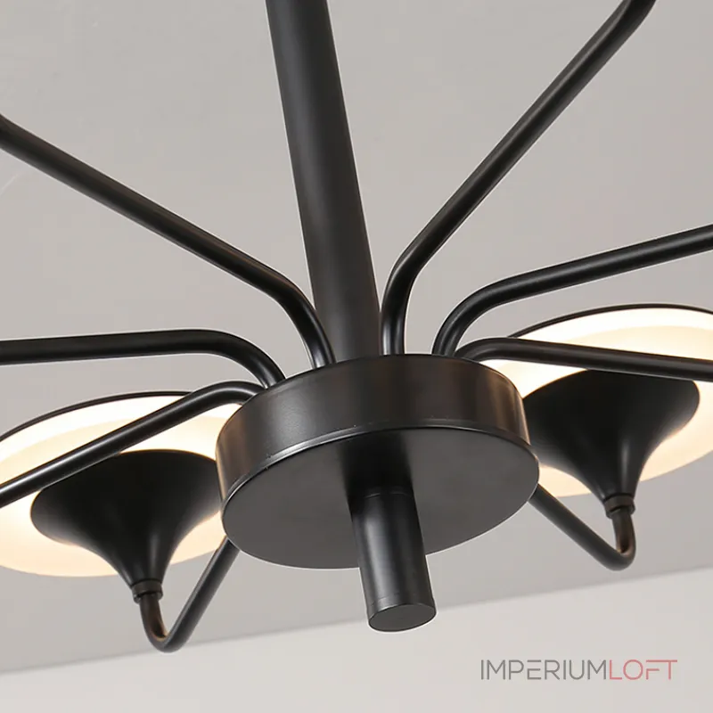 Люстра на штанге PILLAR L12 Black от ImperiumLoft