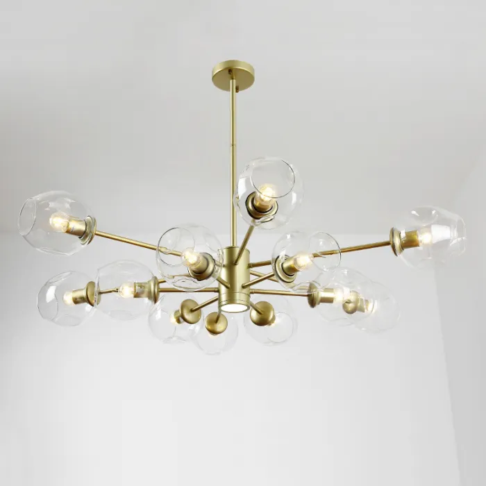 Люстра на штанге MARINE D104 10 lamps Gold/Transparent от ImperiumLoft