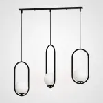 Подвесной светильник HOOP-TRIO Черный, Эллипс S+L+S, Планка