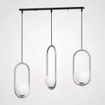 Подвесной светильник HOOP-TRIO Серебро, Эллипс S+L+S, Планка от ImperiumLoft