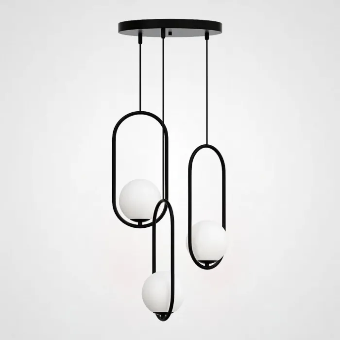 Подвесной светильник HOOP-TRIO Черный, Эллипс S, Диск от ImperiumLoft
