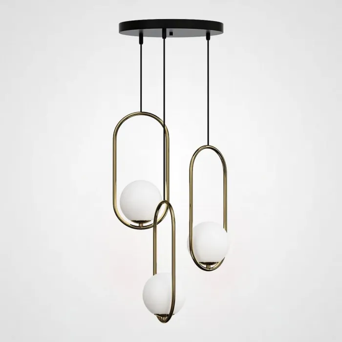 Подвесной светильник HOOP-TRIO Латунь, Эллипс S, Диск от ImperiumLoft