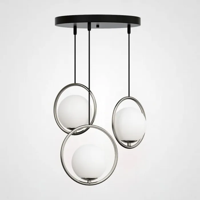 Подвесной светильник HOOP-TRIO Серебро, Круг, Диск от ImperiumLoft