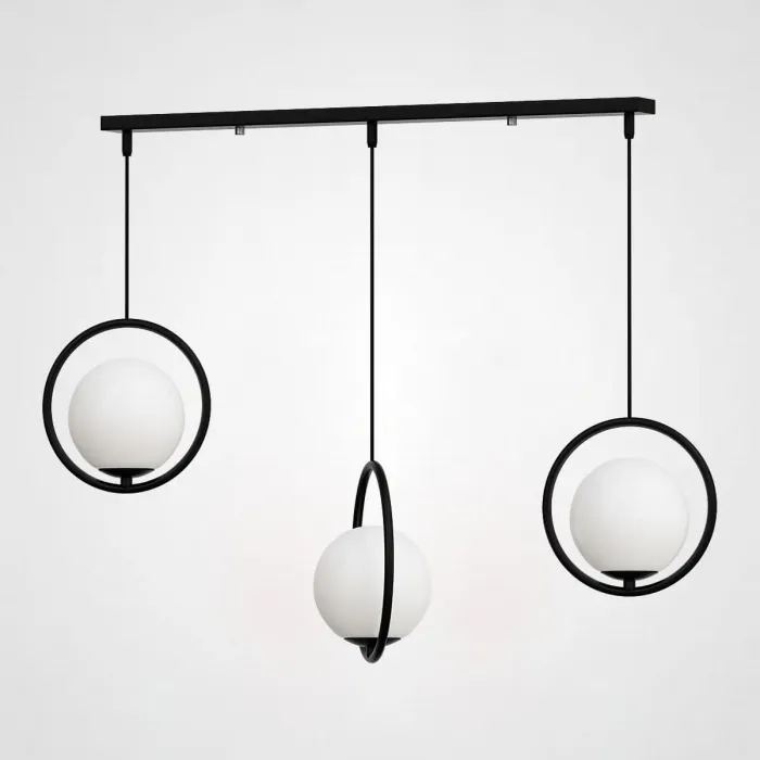 Подвесной светильник HOOP-TRIO Черный, Круг, Планка от ImperiumLoft