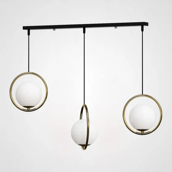 Подвесной светильник HOOP-TRIO Латунь, Круг, Планка от ImperiumLoft