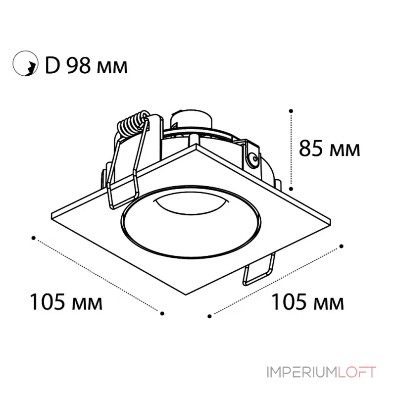 Светильник встраиваемый поворотный DE-201 black от ImperiumLoft Светильник встраиваемый поворотный DE-201 black от ImperiumLoft