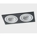 Светильник встраиваемый с рамкой IT02-008 white (2 шт.) + IT02-QRS2 black