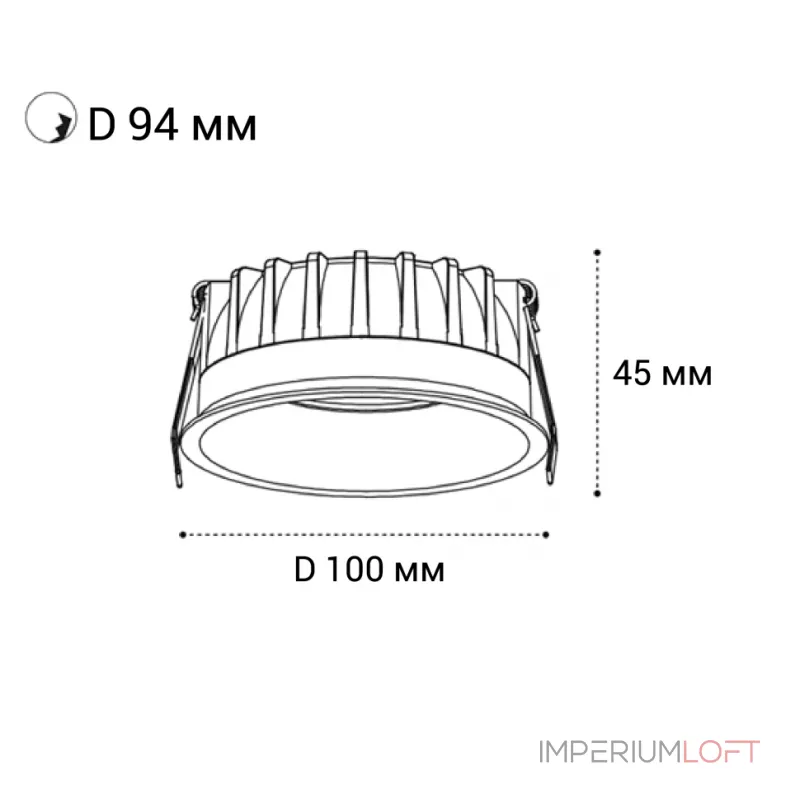 Светильник встраиваемый влагозащищенный IT08-8032 black 3000K