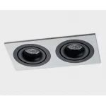 Светильник встраиваемый с рамкой IT02-008 black (2 шт.) + IT02-QRS2 white