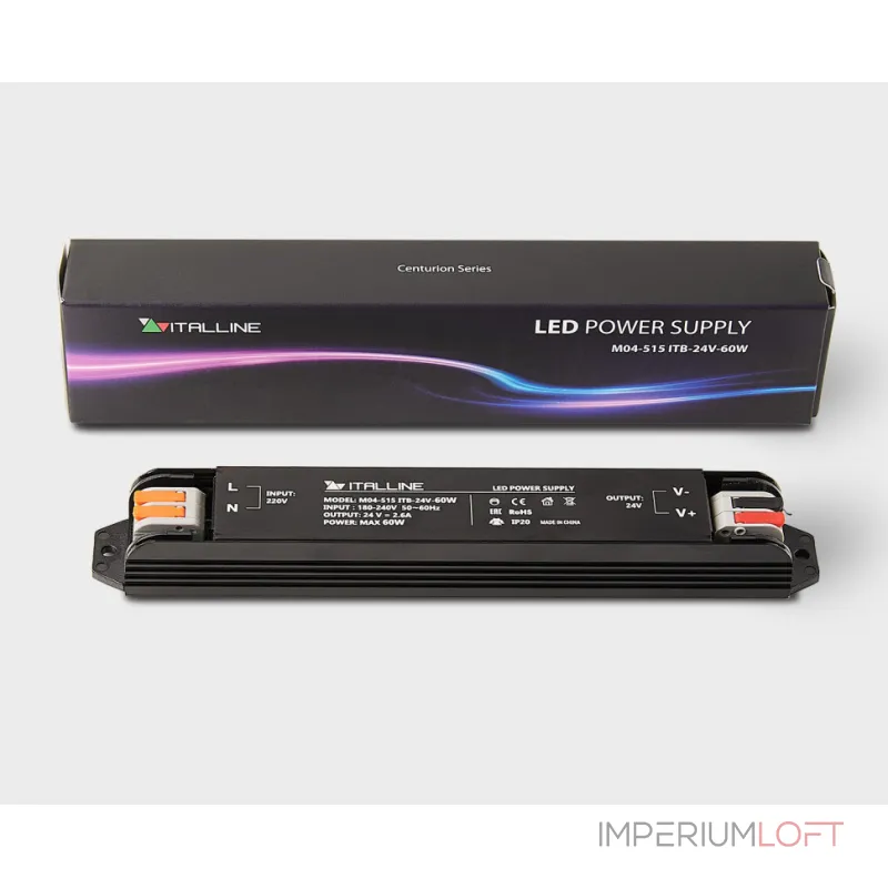 Блок питания для светодиодной ленты M04-515 ITB-24V-60W Блок питания для светодиодной ленты M04-515 ITB-24V-60W