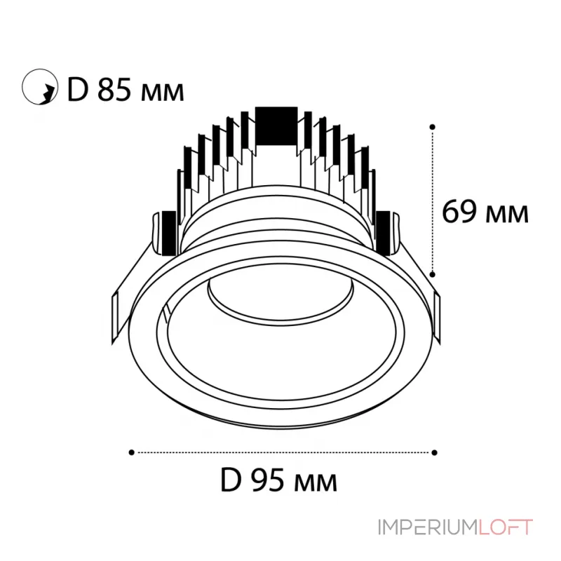 Светильник встраиваемый IT02-008 black от ImperiumLoft Светильник встраиваемый IT02-008 black от ImperiumLoft