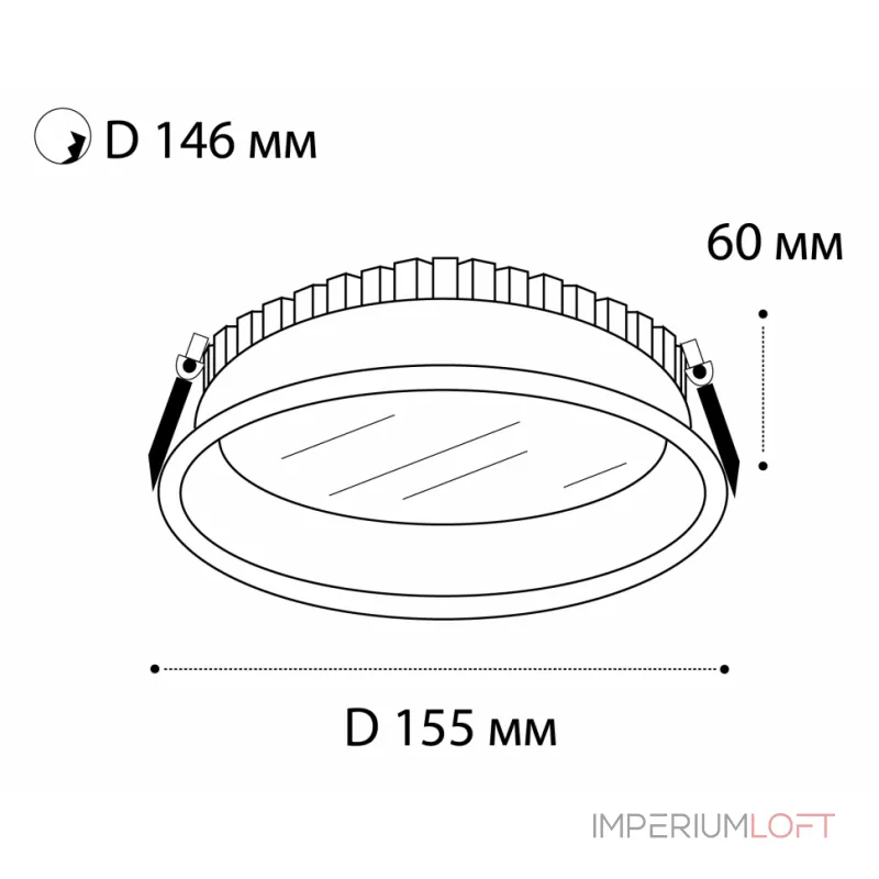 Светильник встраиваемый IT06-6013 black 4000K