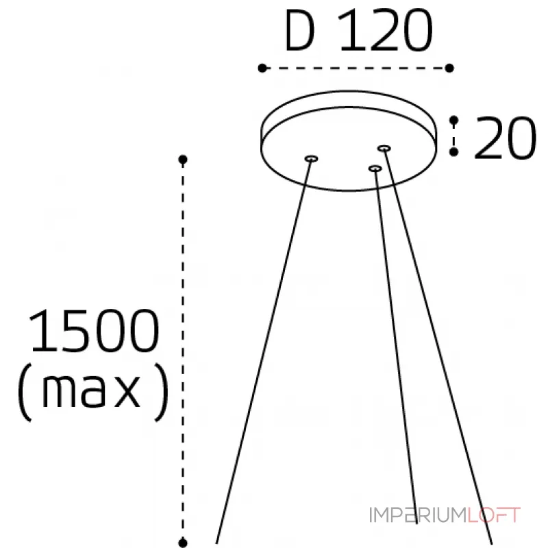Подвесная основа для светильника IT011-5025 black от ImperiumLoft