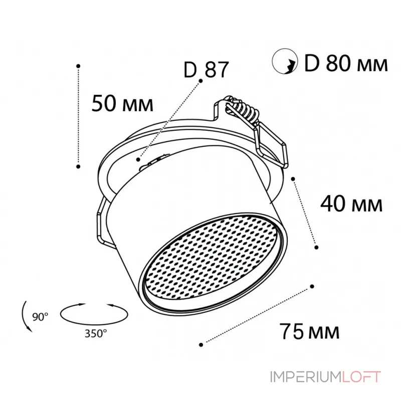 Светильник встраиваемый влагозащищенный IT02-009 white 3000K
