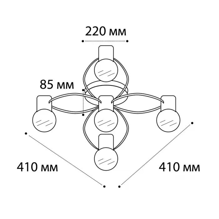 Светильник потолочный Vega PL 6088/5 bronze от ImperiumLoft