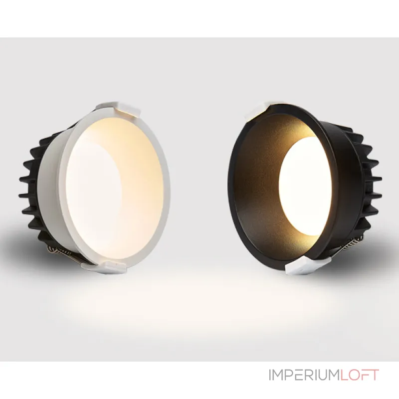 Светильник встраиваемый с рамкой IT08-8013 black 4000K + IT08-8014 white
