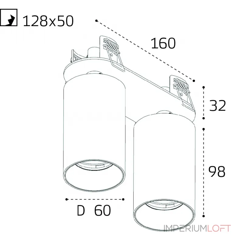 Светильник встраиваемый поворотный DANNY FR2 white от ImperiumLoft Светильник встраиваемый поворотный DANNY FR2 white от ImperiumLoft