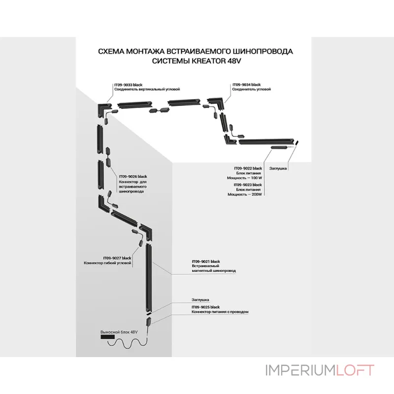 Светильник трековый IT09-9018 black 4000K