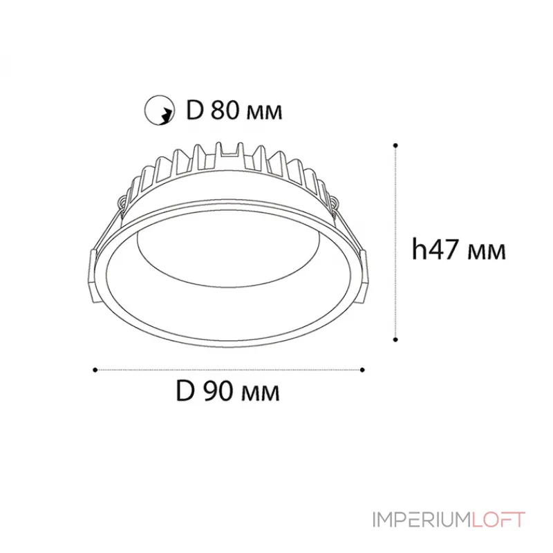Светильник встраиваемый IT08-8013 black 3000K