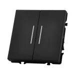 Двухклавишный проходной переключатель с LED-подсветкой LeDron 2 Gang 2 Way LED Black