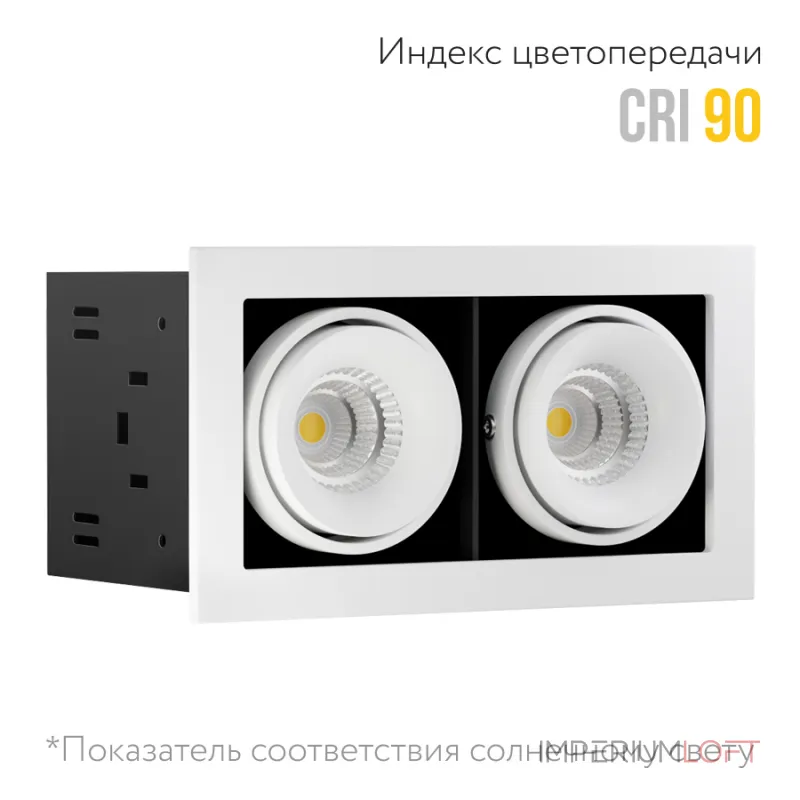 Встраиваемый поворотный светодиодный светильник LeDron ON-202-9W WH-BK