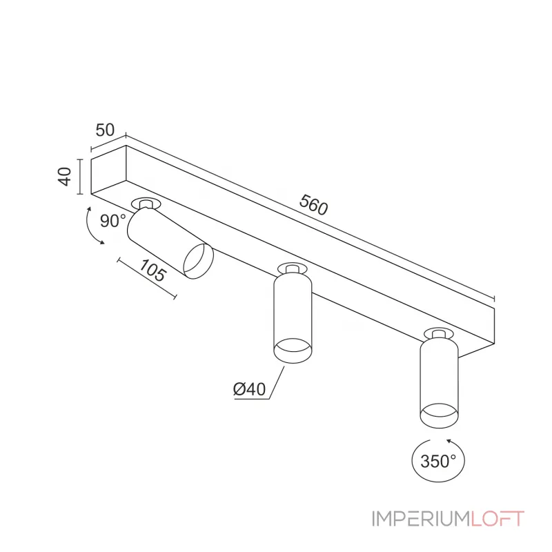 Потолочный поворотный светодиодный светильник LeDron SAGITONY SAGITONY E3 S40 W-Bl от ImperiumLoft Потолочный поворотный светодиодный светильник LeDron SAGITONY SAGITONY E3 S40 W-Bl от ImperiumLoft