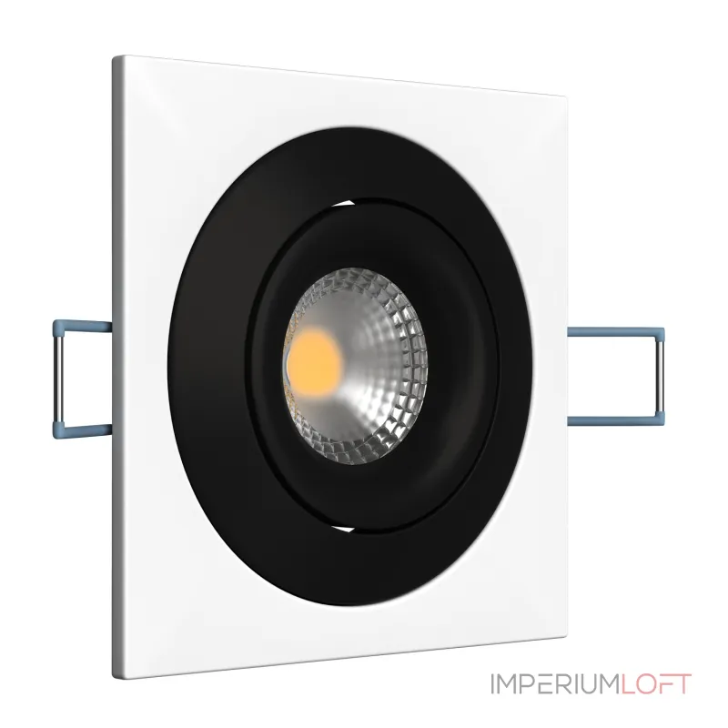 Встраиваемый поворотный светильник под сменную лампу LeDron AO1501006 SQ White-Black