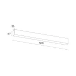 Потолочный светодиодный светильник LeDron LINE GULAR LINE GULAR 500 Black 3K
