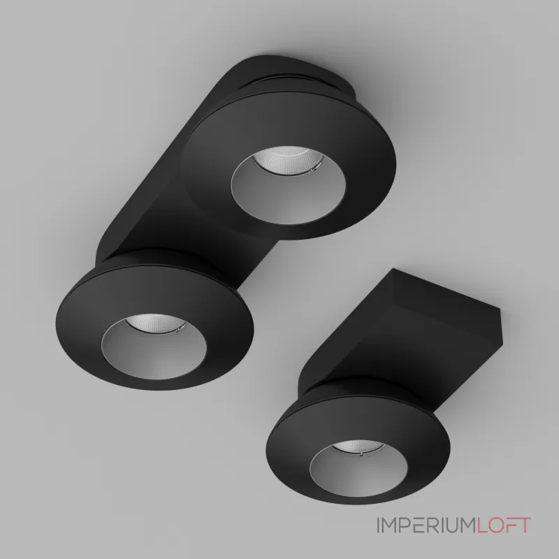 Потолочный поворотный светодиодный светильник LeDron KRIS SLIM KRIS SLIM Black-Grey TRIAC