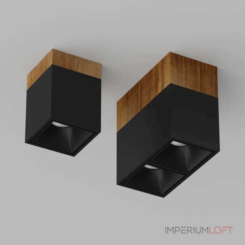 Потолочный светодиодный светильник LeDron KUBING WOODEN KUBING 160 Wooden Black