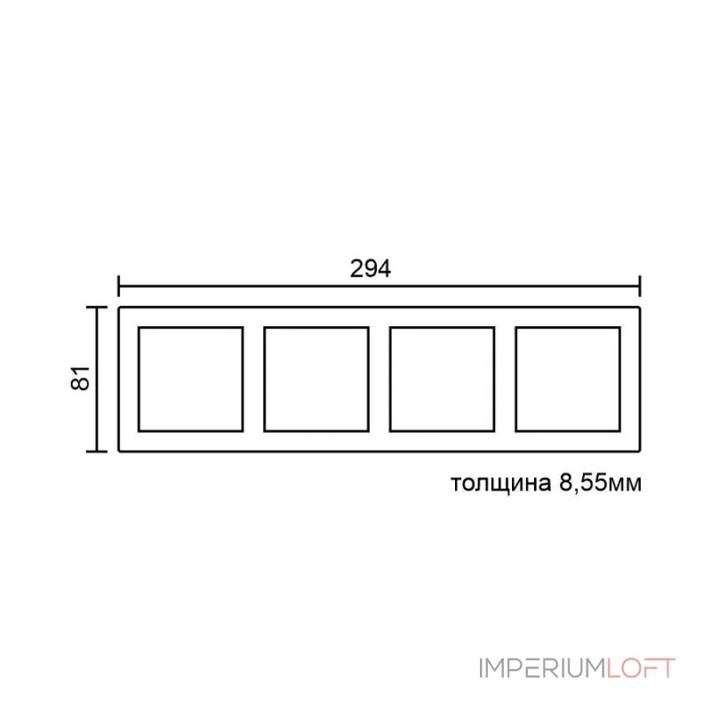 Рамка на 4 поста для розеток и выключателей LeDron 4 Frame PC Grey Рамка на 4 поста для розеток и выключателей LeDron 4 Frame PC Grey