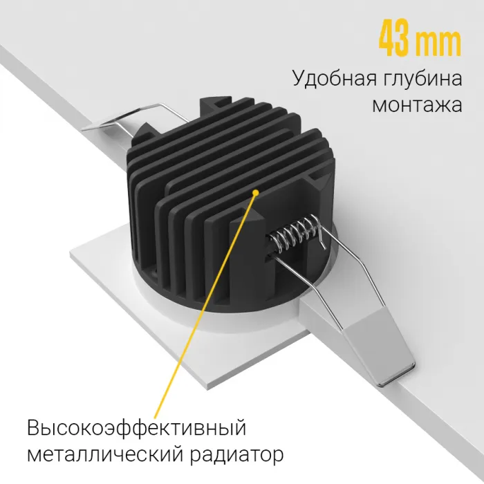 Встраиваемый светодиодный светильник LeDron BRUTAL BRUTAL SQ White 4000K от ImperiumLoft
